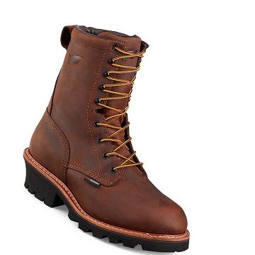 Red Wing LoggerMax 9-inch Insulated, Safety Toe Men's Waterproof Boots Brown | ZA 38QMA